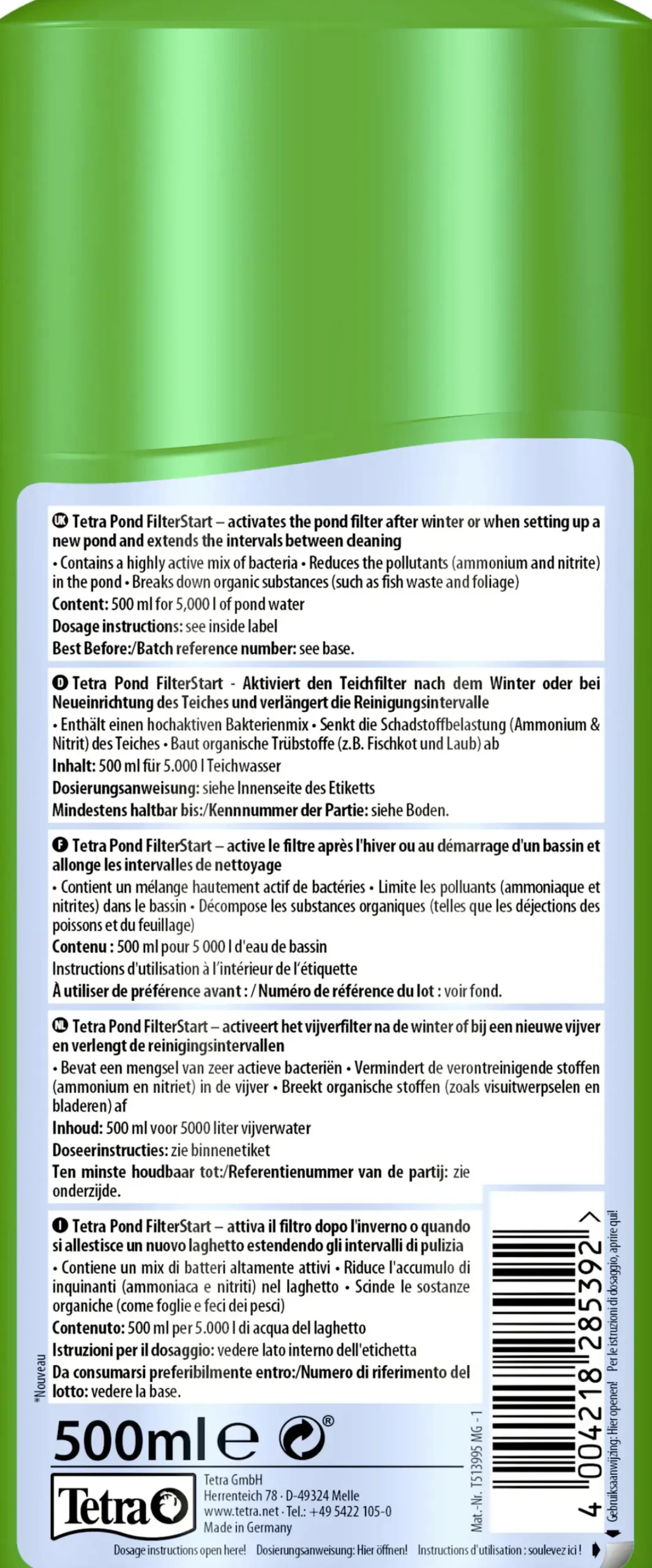 Tetra Pond FilterStart 500 ml