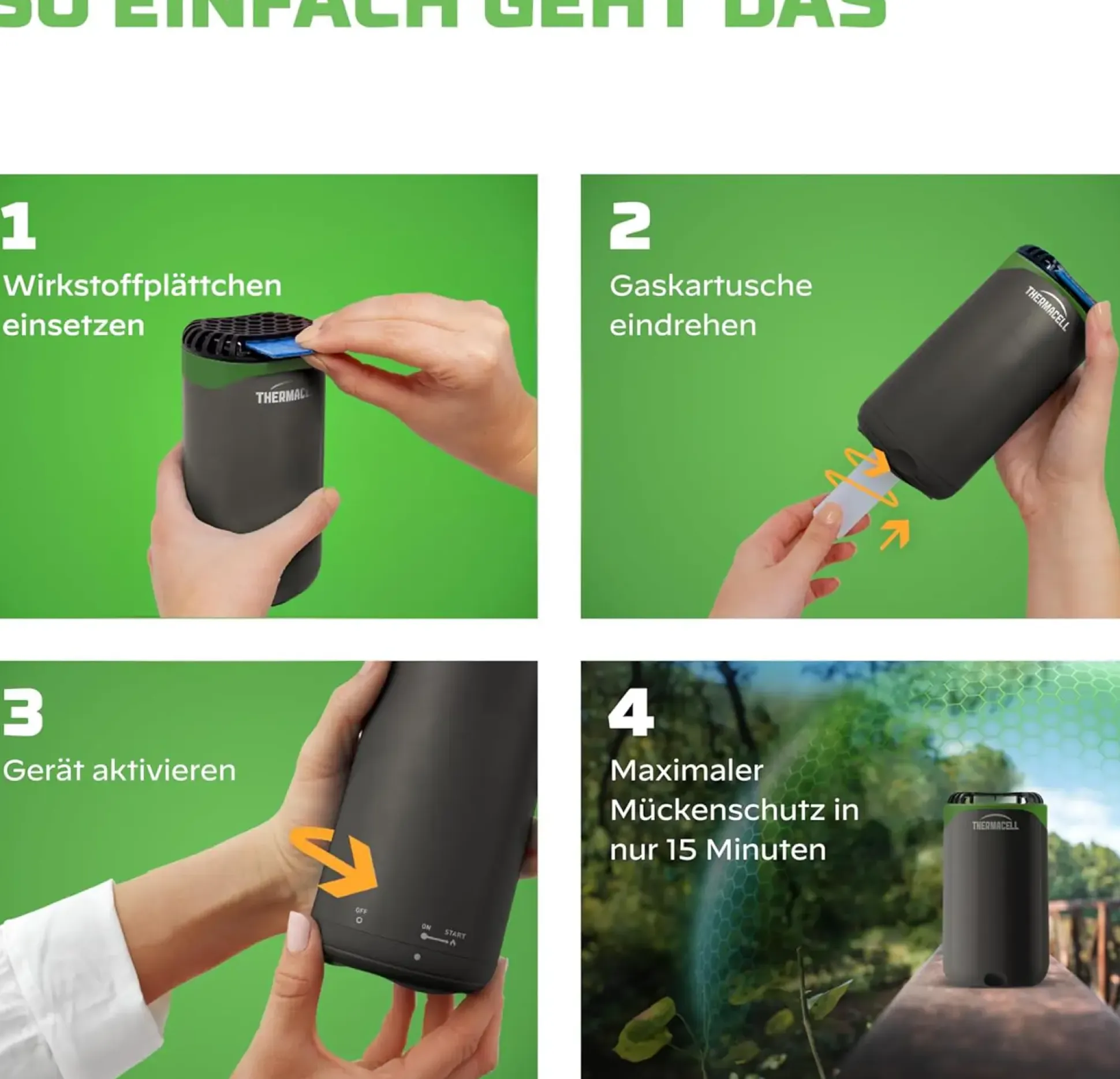 Thermacell Mückenabwehr-Verdampfer Protect weiß-grün inkl. Wirkstoff