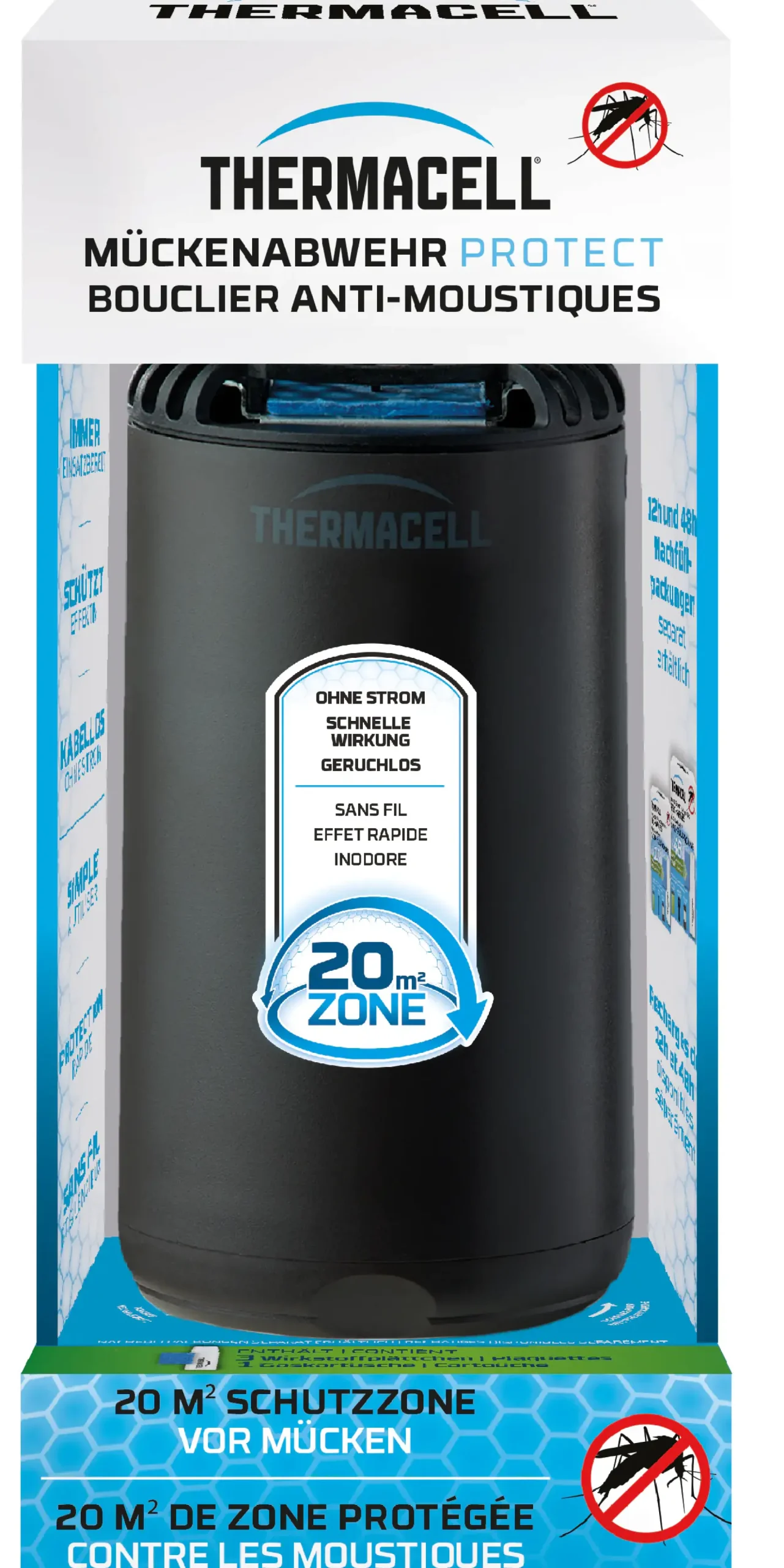 Thermacell Mückenabwehr-Verdampfer Protect matt-schwarz inkl. Wirkstoff 1 Stück