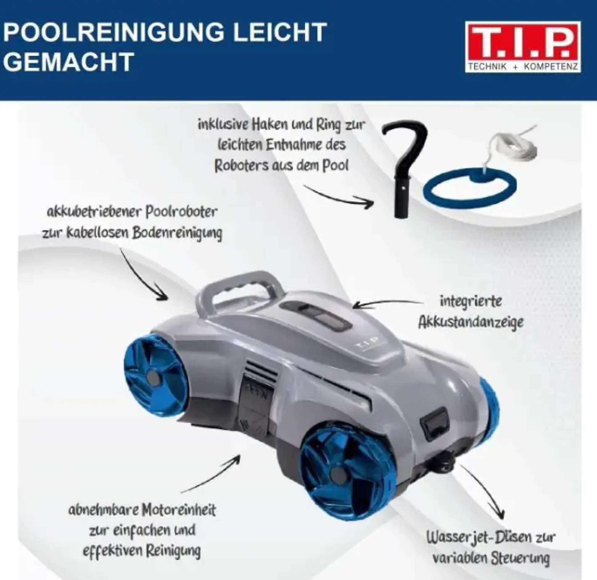 T.I.P. Akku Poolroboter R8 für Pools bis 50 m²