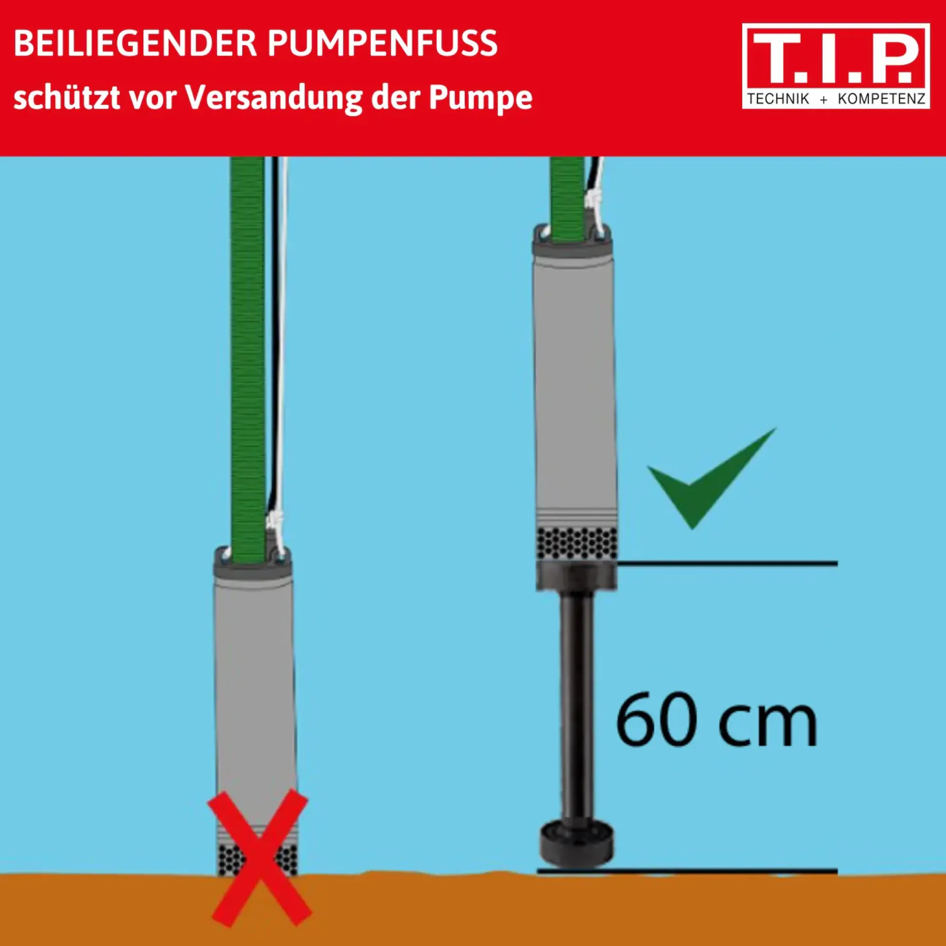 T.I.P. Tiefbrunnenpumpe BigWell 90/53 AUT, 900 Watt, 5.400 l/h, Edelstahl