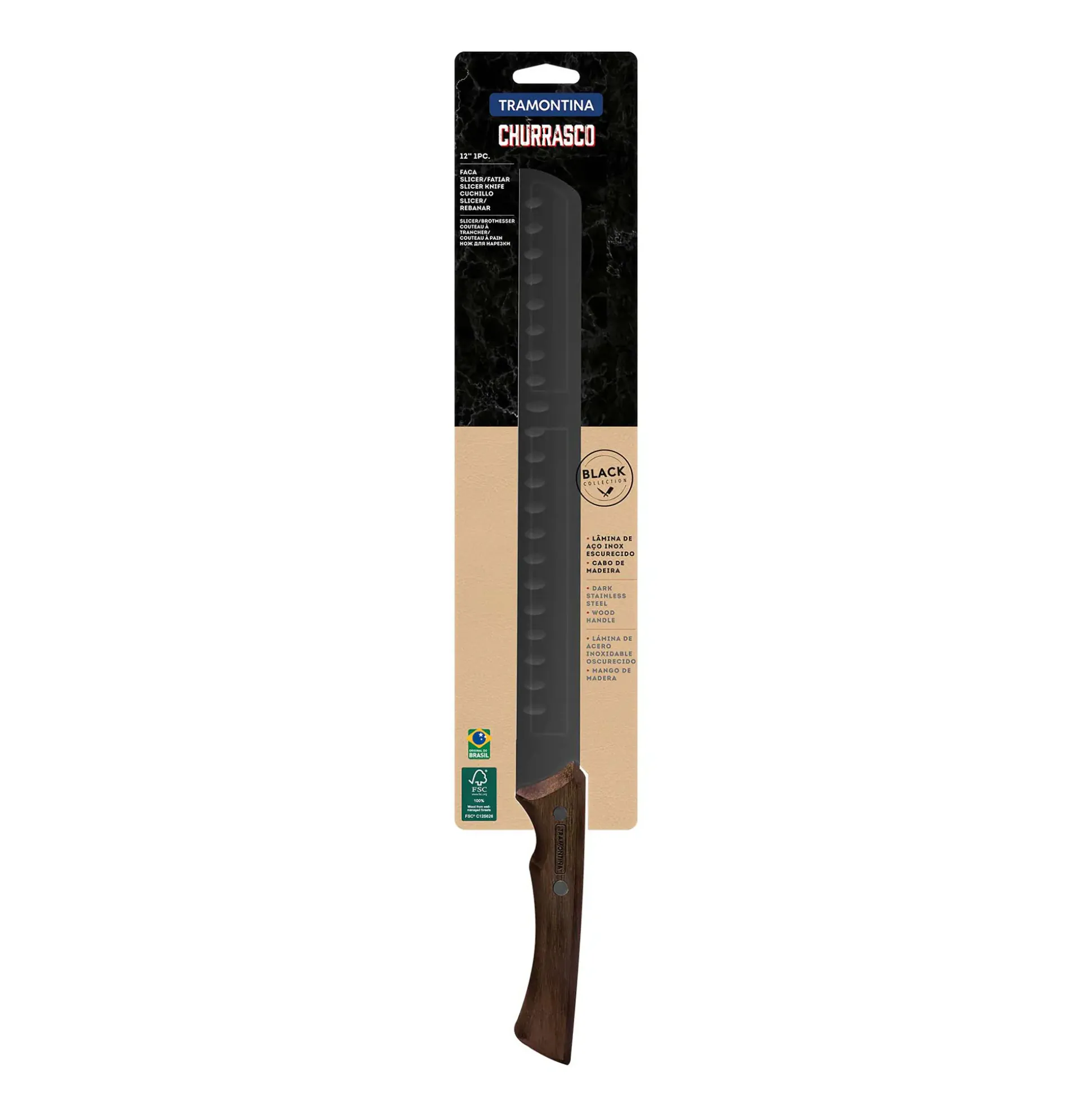 Tramontina Churrasco Schinkenmesser 44 cm schwarz