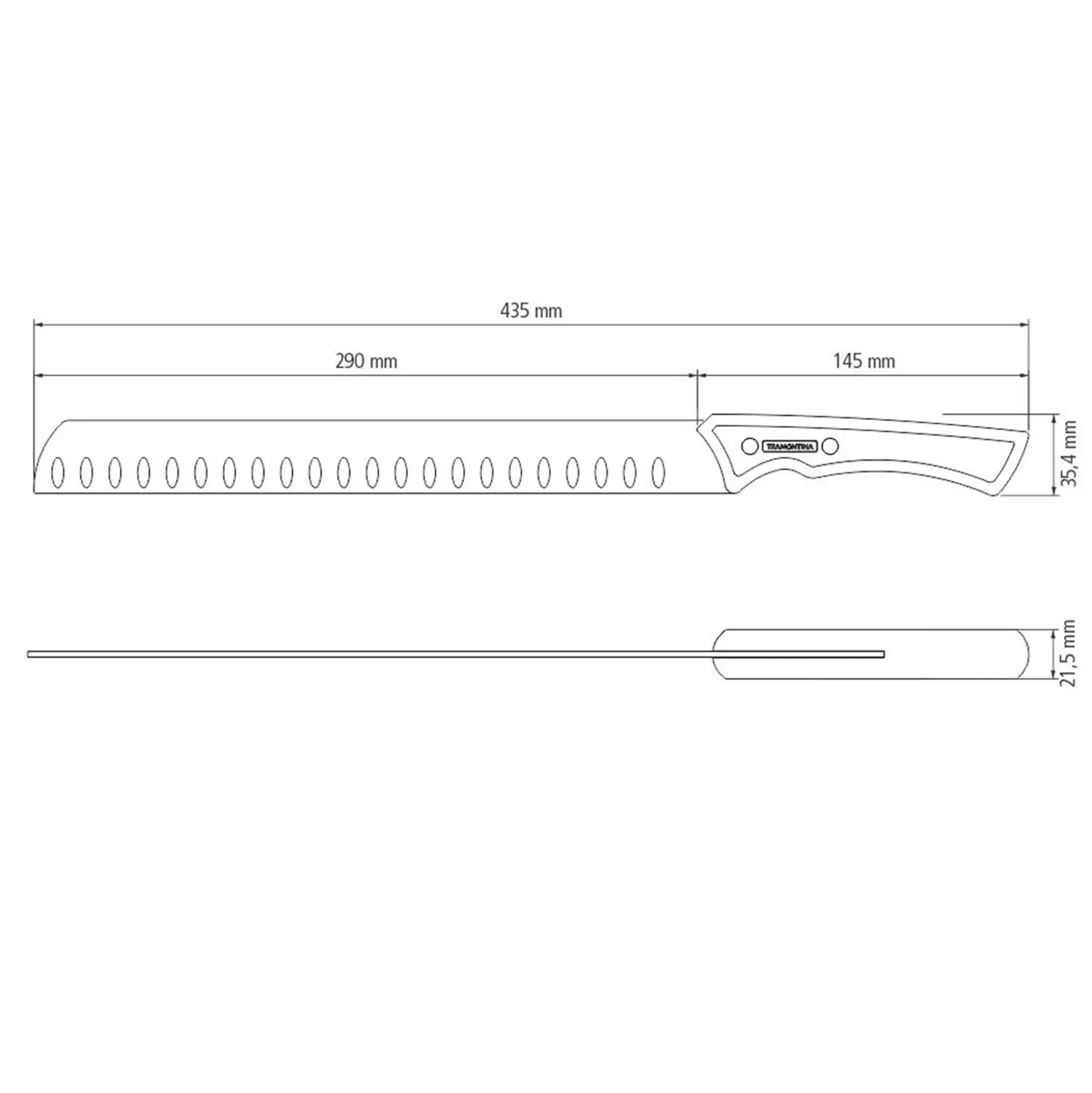 Tramontina Churrasco Schinkenmesser 44 cm schwarz