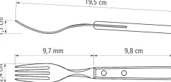 Tramontina Steak- und Pizzagabel 21 cm Edelstahl mit Holzgriff