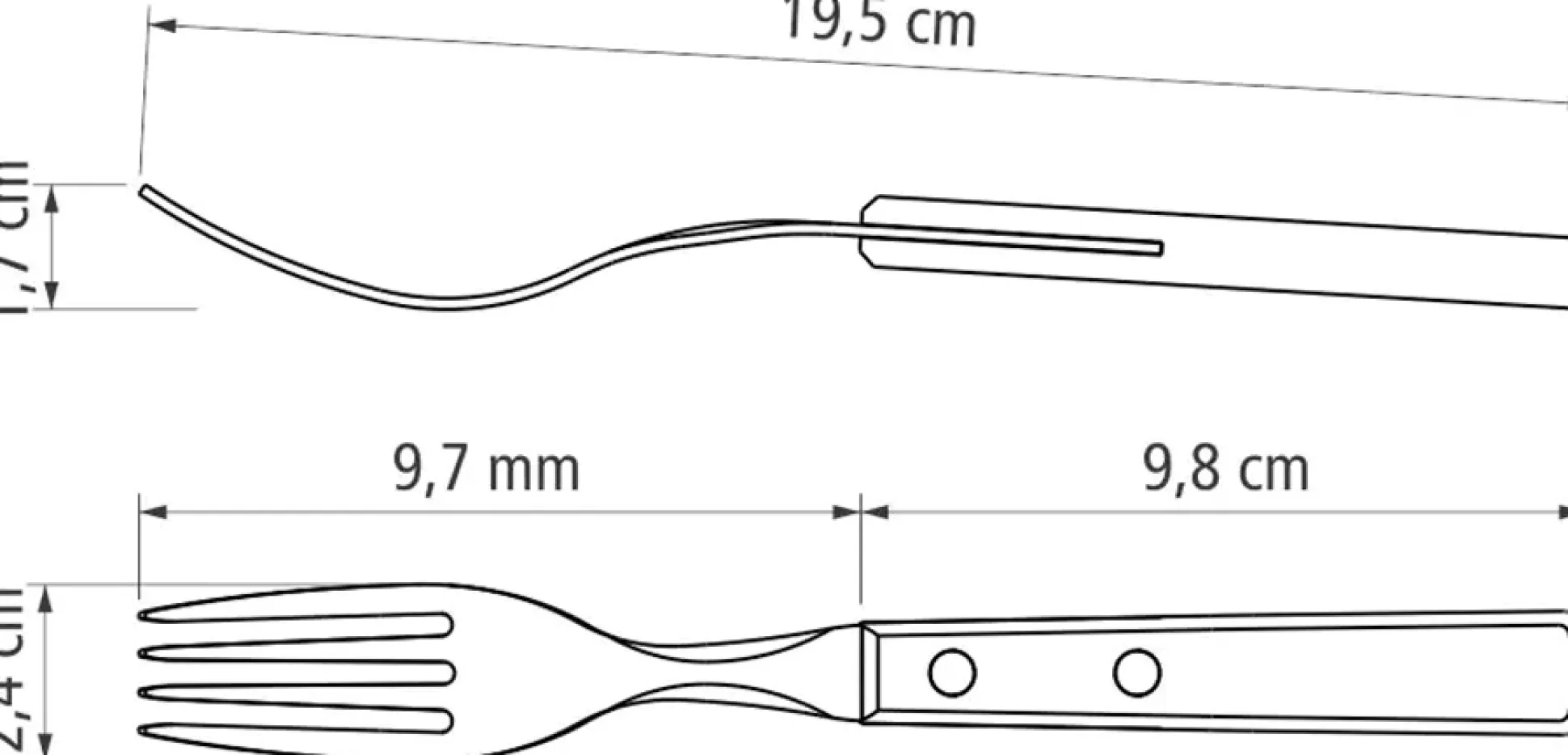 Tramontina Steak- und Pizzagabel 21 cm Edelstahl mit Holzgriff