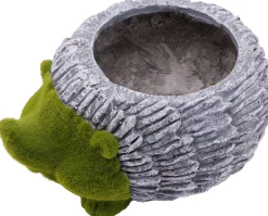 TrendLine Deko Pflanztopf Igel 32 x 24,5 x 16 cm grau grün