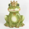TrendLine Dekofigur Keramik Frosch mit Krone 22 x 12 x 18 cm grün