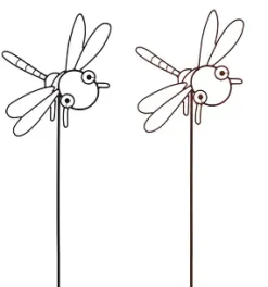 TrendLine Gartenstecker Metall Libelle sortiert 115 cm