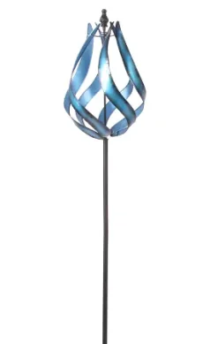 TrendLine Gartenstecker Metall Windrad 140 cm blau