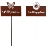 TrendLine Gartenstecker Metall Willkommen/Lieblingsplatz 115 cm rusty