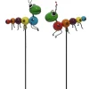 TrendLine Gartenstecker Raupe Metall 96 x 19 cm 2-fach sortiert