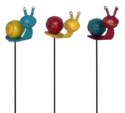 TrendLine Gartenstecker Schnecke Metall 70 x 9 cm bunt