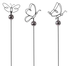 TrendLine Gartenstecker Schmetterling Metall 115 x 20 cm 3-fach sortiert