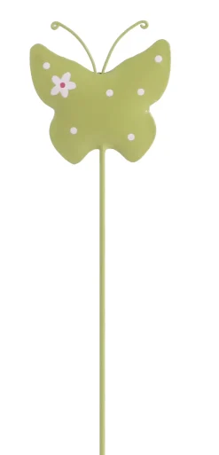 TrendLine Gartenstecker Schmetterling Frühling Metall Ø 8 x 35 cm grün