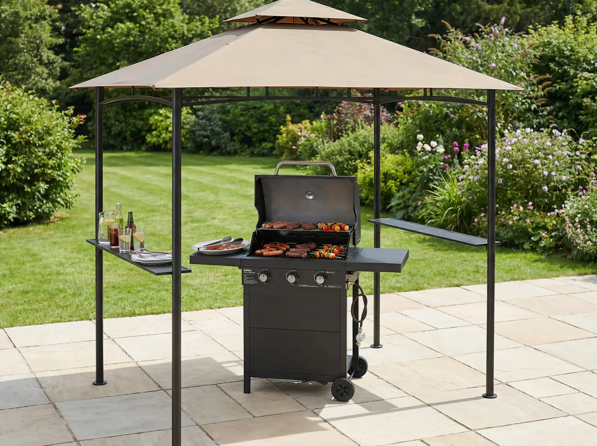 TrendLine Grillpavillon BBQ 250 x 240 cm khaki