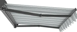 TrendLine Halbkassettenmarkise 4 x 3 m elektrisch grau-weiß gestreift