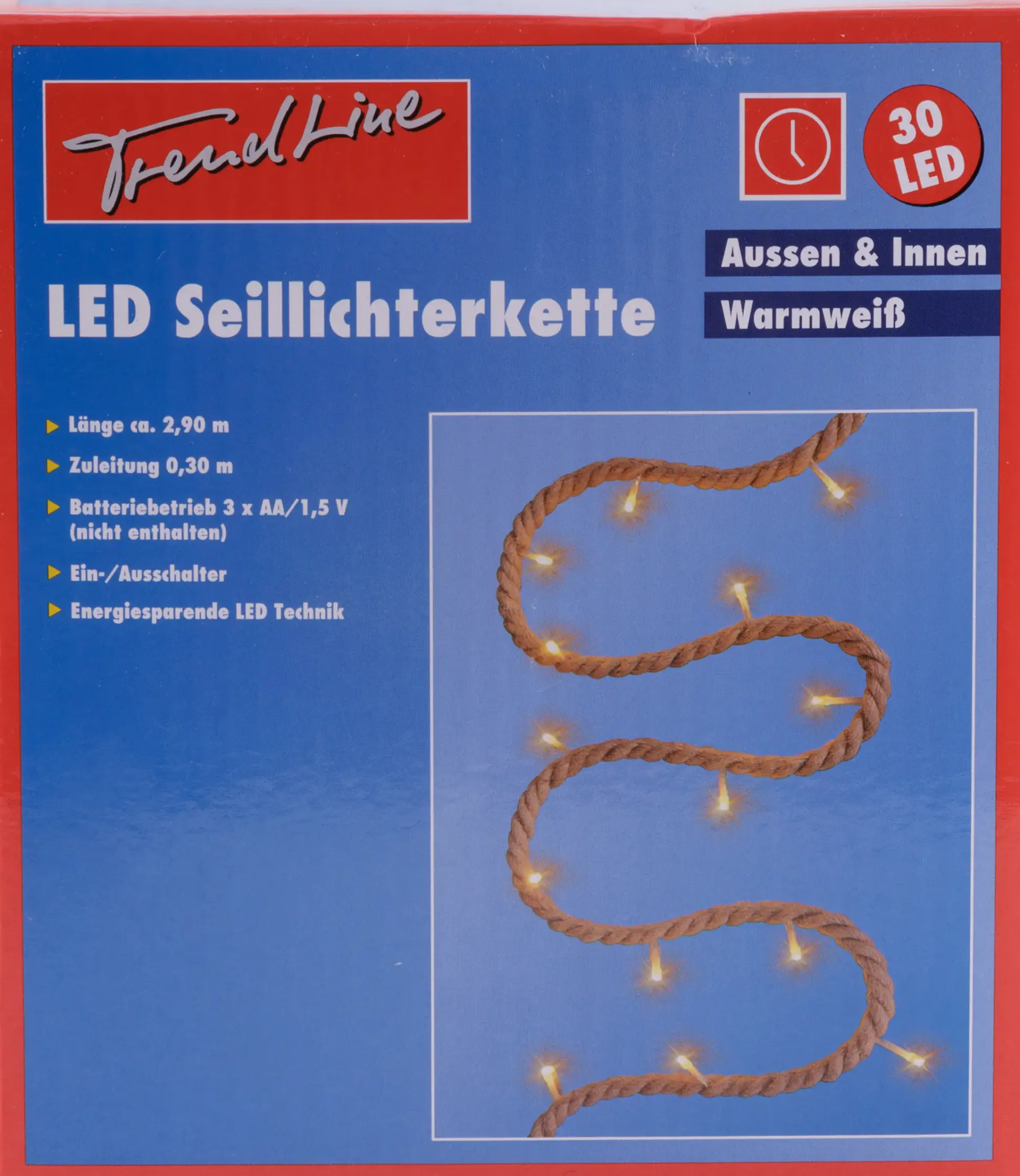 TrendLine LED Seillichterkette 30 LED für Innen und Außen, LED Technik