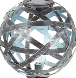 TrendLine LED Solarkugel silber-blau 18 cm mit Erdspieß