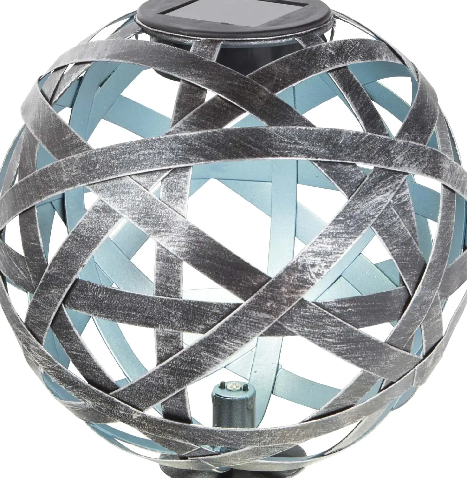 TrendLine LED Solarkugel silber-blau 18 cm mit Erdspieß