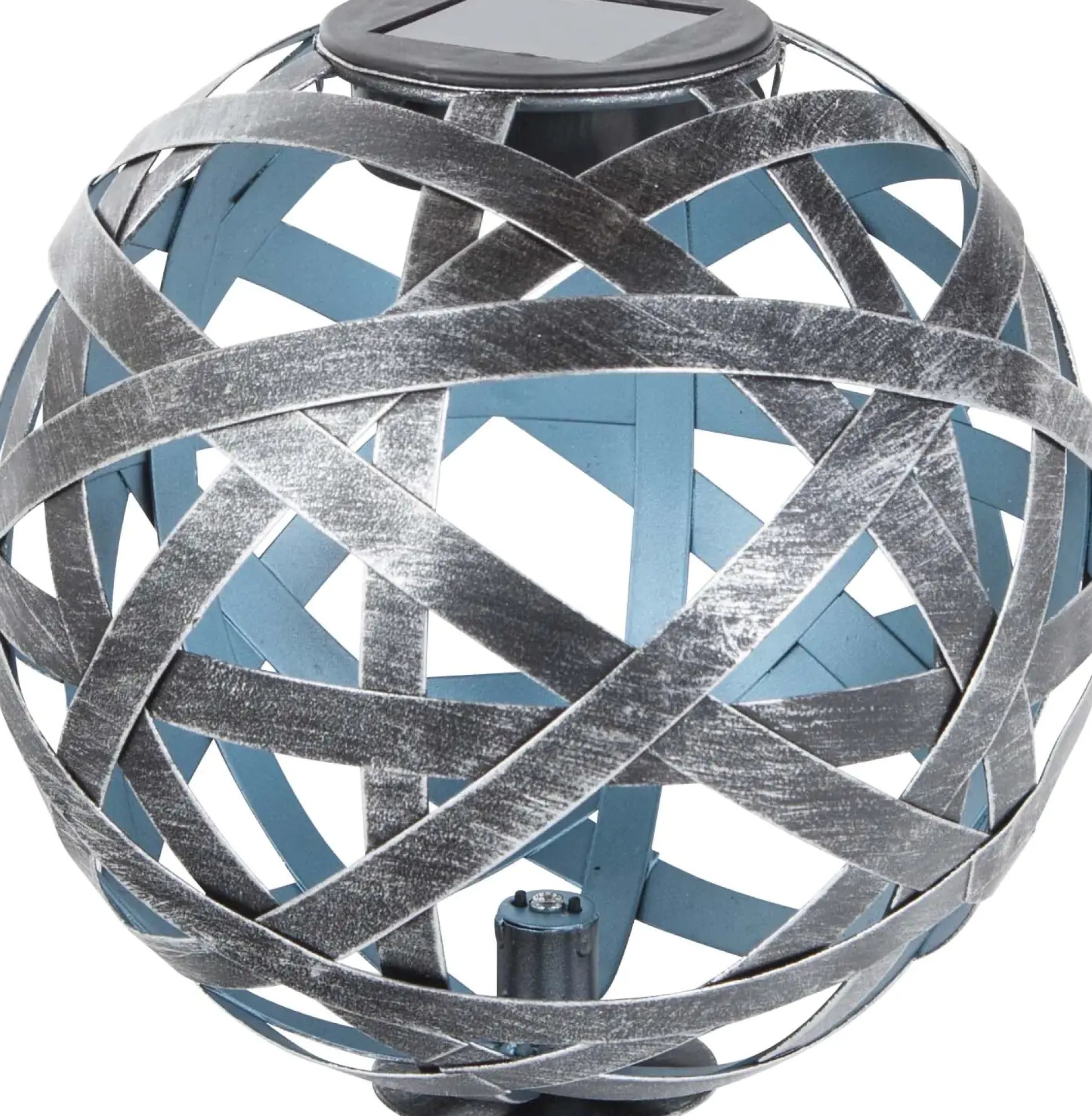 TrendLine LED Solarkugel silber-blau 18 cm mit Erdspieß