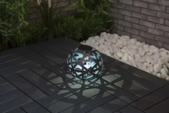 TrendLine LED Solarkugel silber-blau 18 cm mit Erdspieß