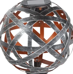 TrendLine LED Solarkugel silber-kupfer 18 cm mit Erdspieß