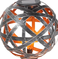 TrendLine LED Solarkugel silber-kupfer 18 cm mit Erdspieß