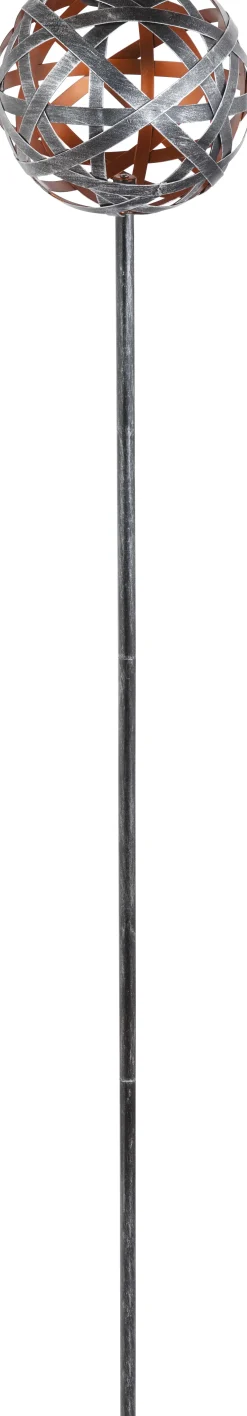 TrendLine LED Solarkugel silber-kupfer 18 cm mit Erdspieß