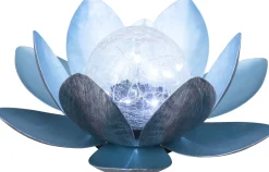 TrendLine LED Solarleuchte Seerose silber mit Glaskugel