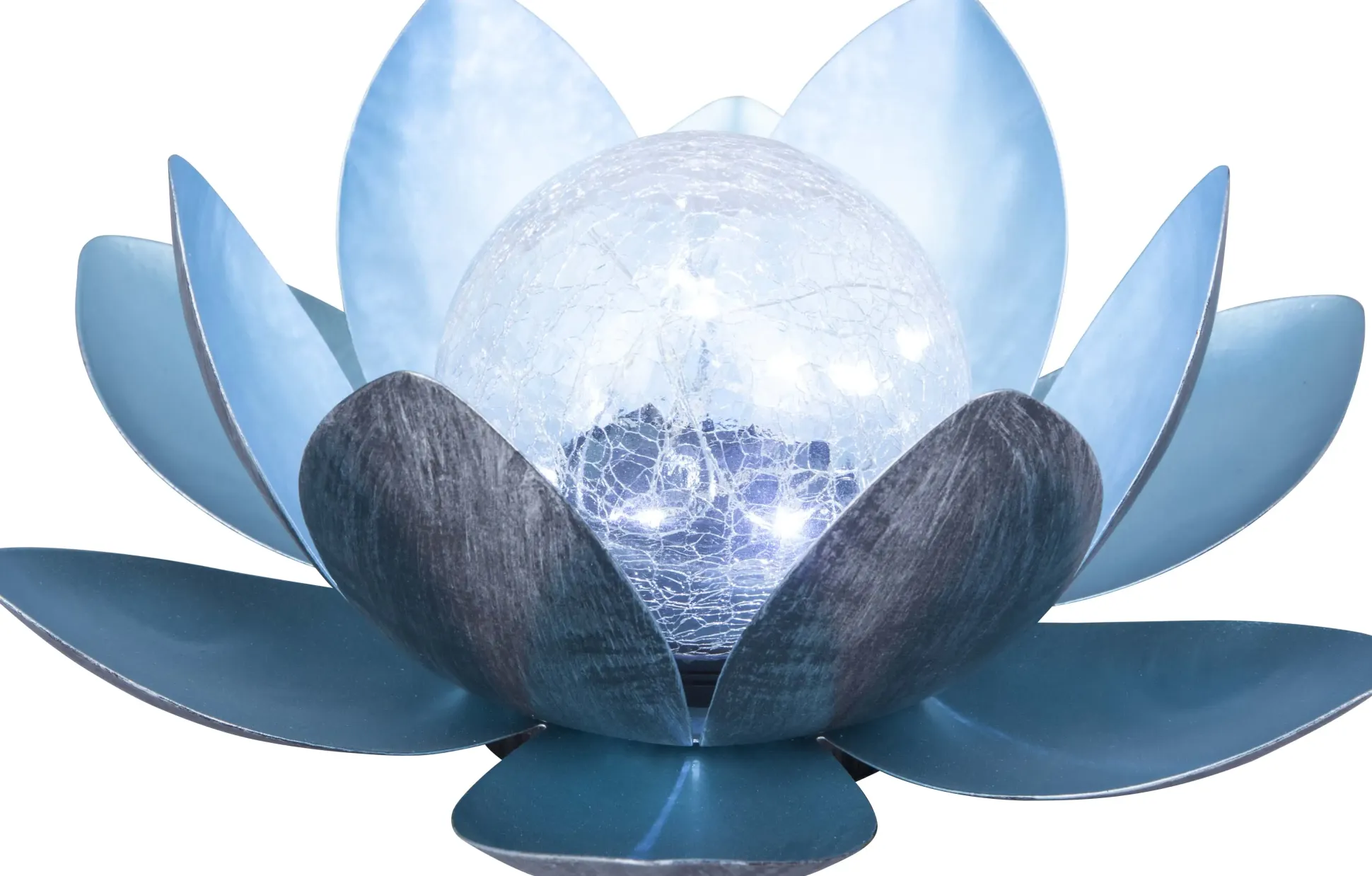 TrendLine LED Solarleuchte Seerose silber mit Glaskugel