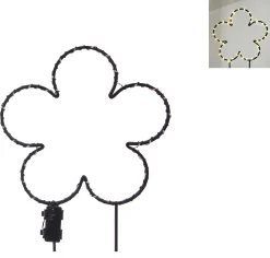 TrendLine LED-Stecker Blüte Eisen 58 x 39 cm schwarz warmweiß