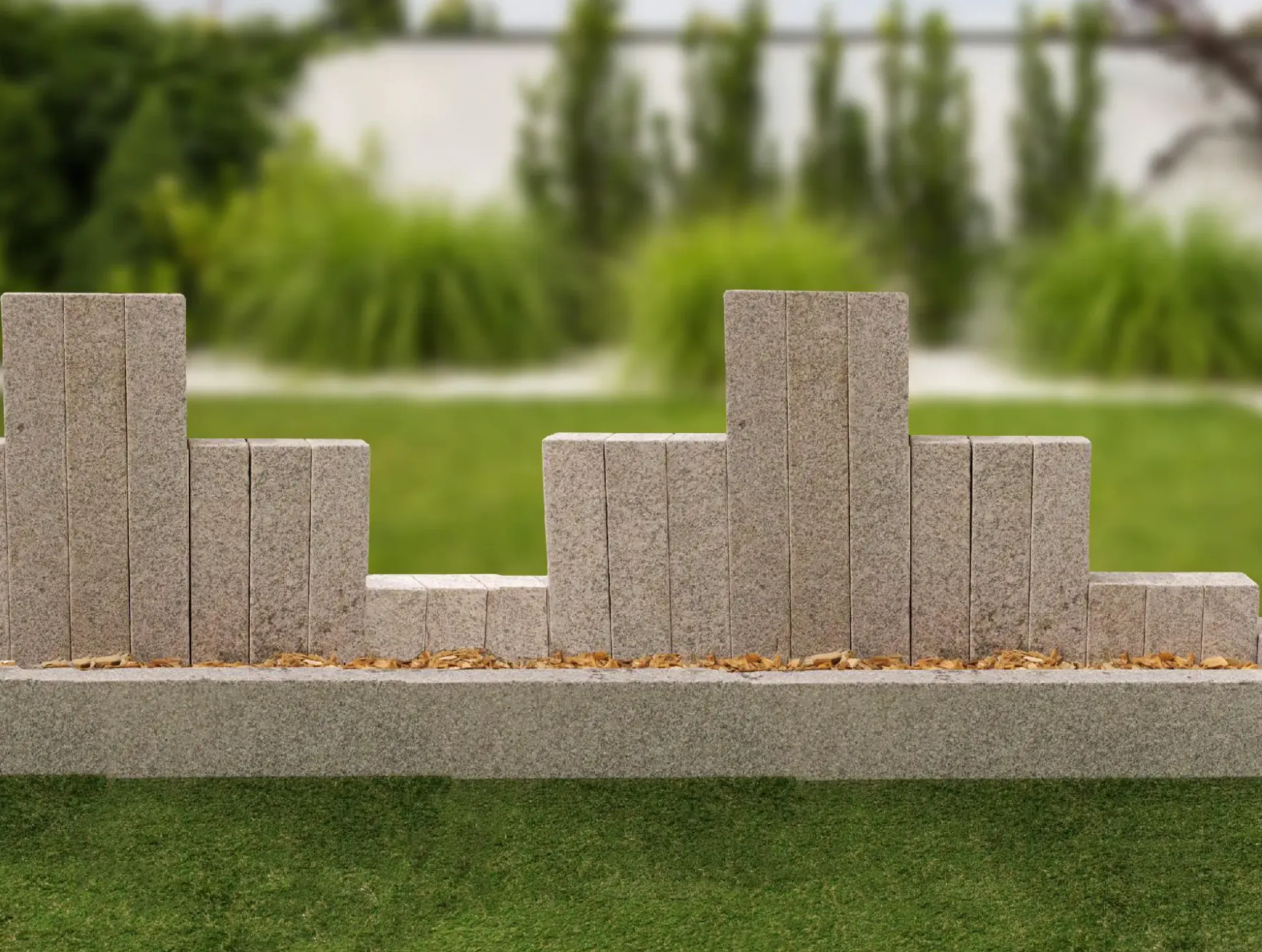 TrendLine Palisade Granit 25 x 10 x 10 cm grau geflammt