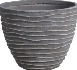 TrendLine Pflanztopf Ø 31,5 x 24,8 cm grau gerillt