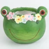 TrendLine Pflanztopf Polyresin Frosch 18 x 17 x 21 cm grün