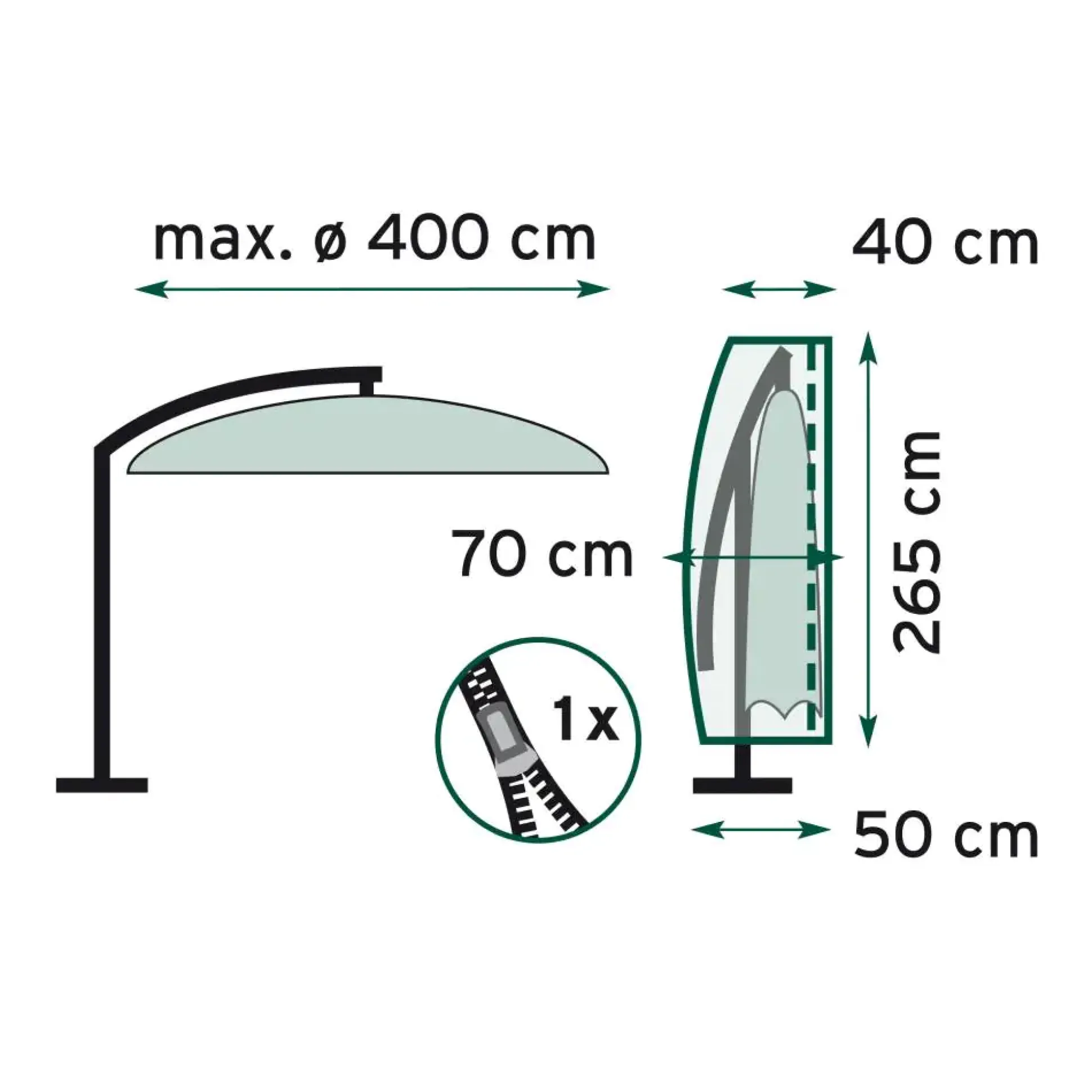 TrendLine Schutzhülle Basic für Ampelschirme bis 400 cm