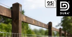 Vierkantpfahl Koppelzaun 2-reihig Höhe 168-180 cm 60 lfm