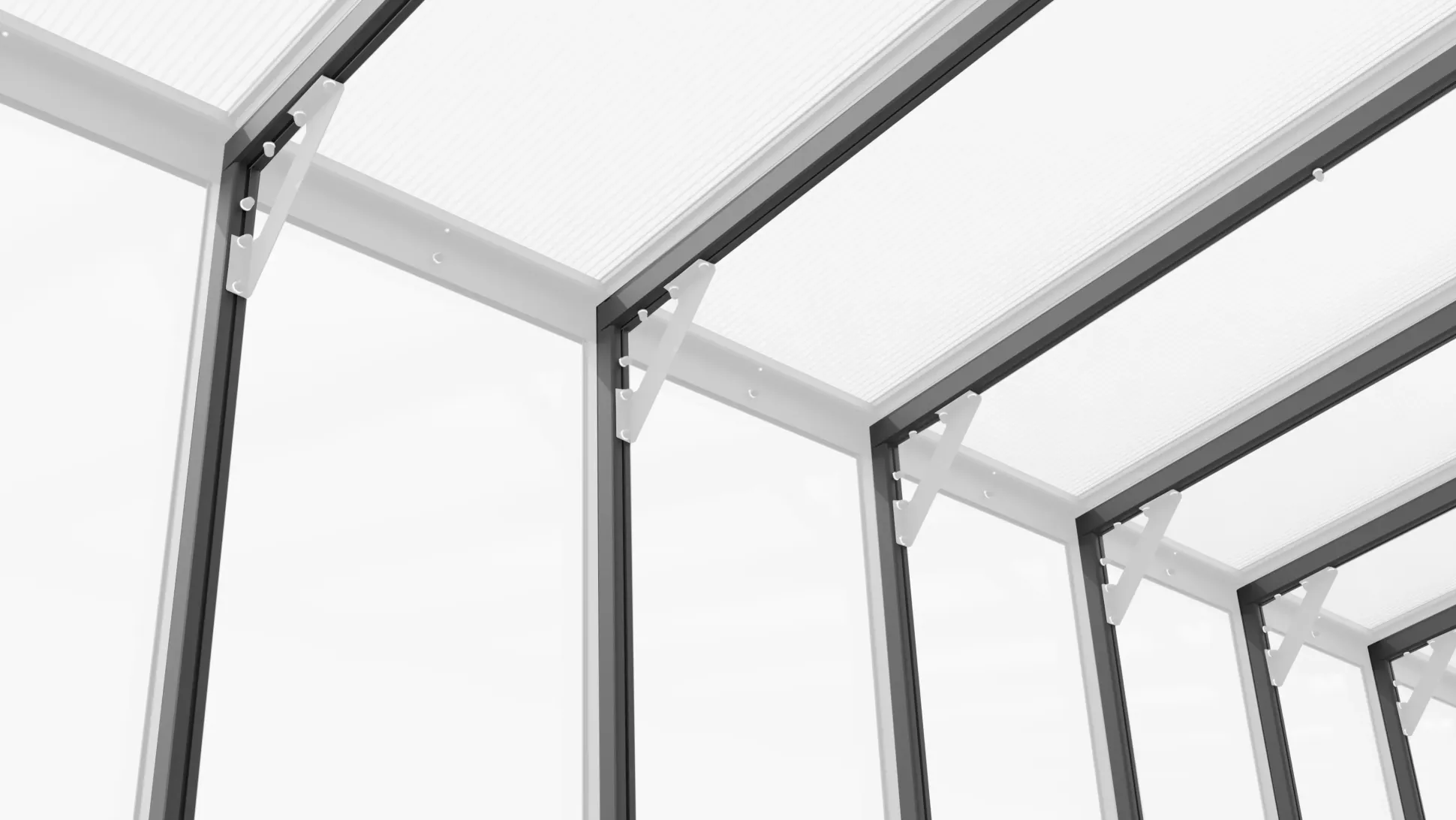 Vitavia Anlehngewächshaus Nachrüstset Helena 7000 aluminium 3 mm ESG