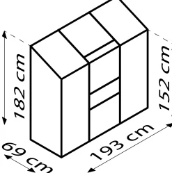 Vitavia Anlehngewächshaus Styx 1300 65 x 192 cm 3 mm ESG