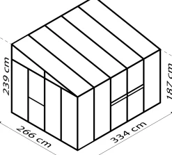 Vitavia Anlehngewächshaus Helena 8600 268 x 344 cm 3 mm ESG