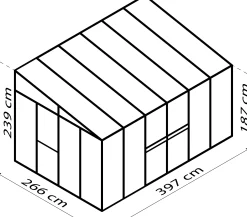 Vitavia Anlehngewächshaus Helena 10200 268 x 407 cm 3 mm ESG