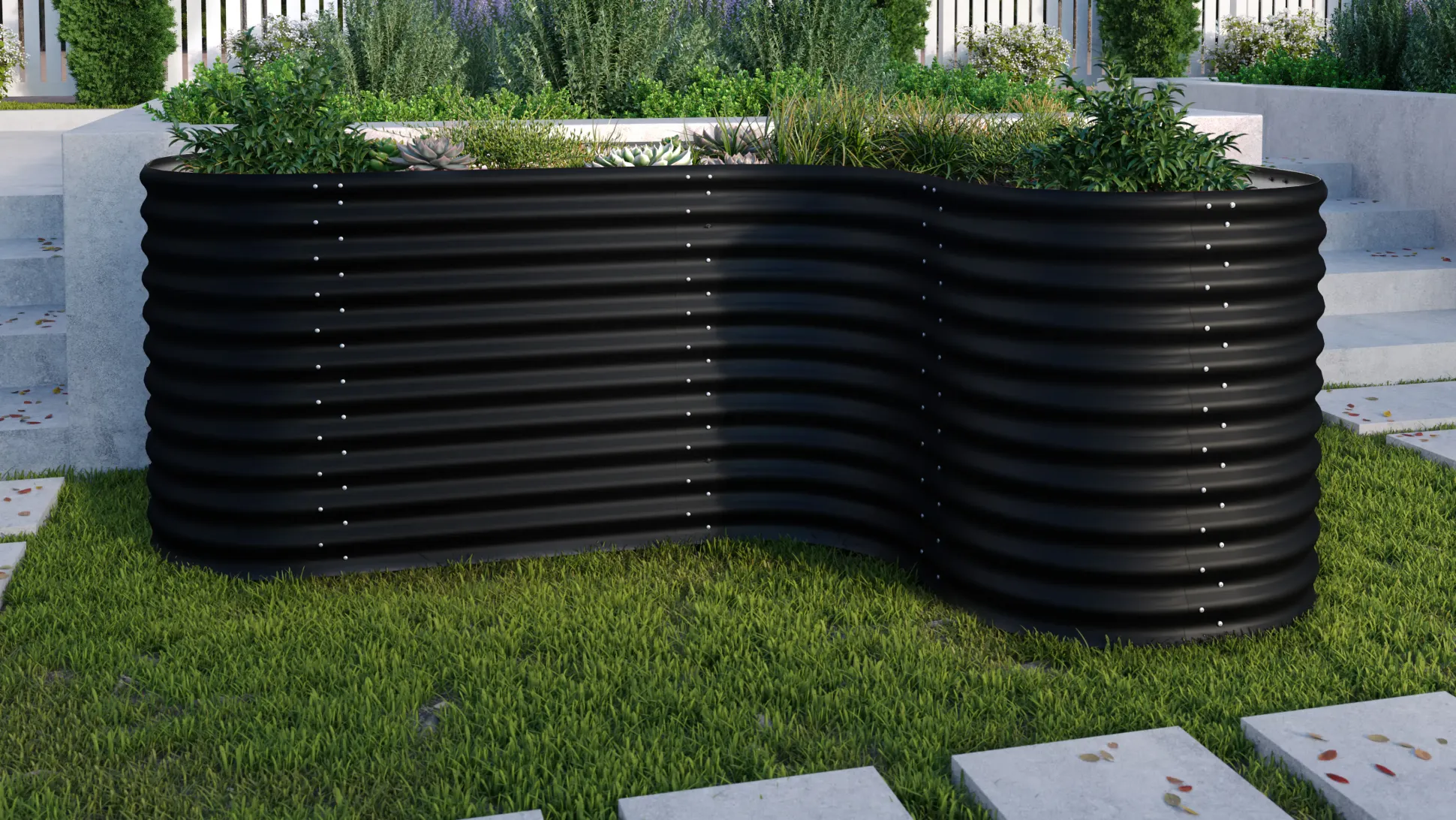 Vitavia Erweiterung Curve zu Hochbeet 858 86 cm schwarz