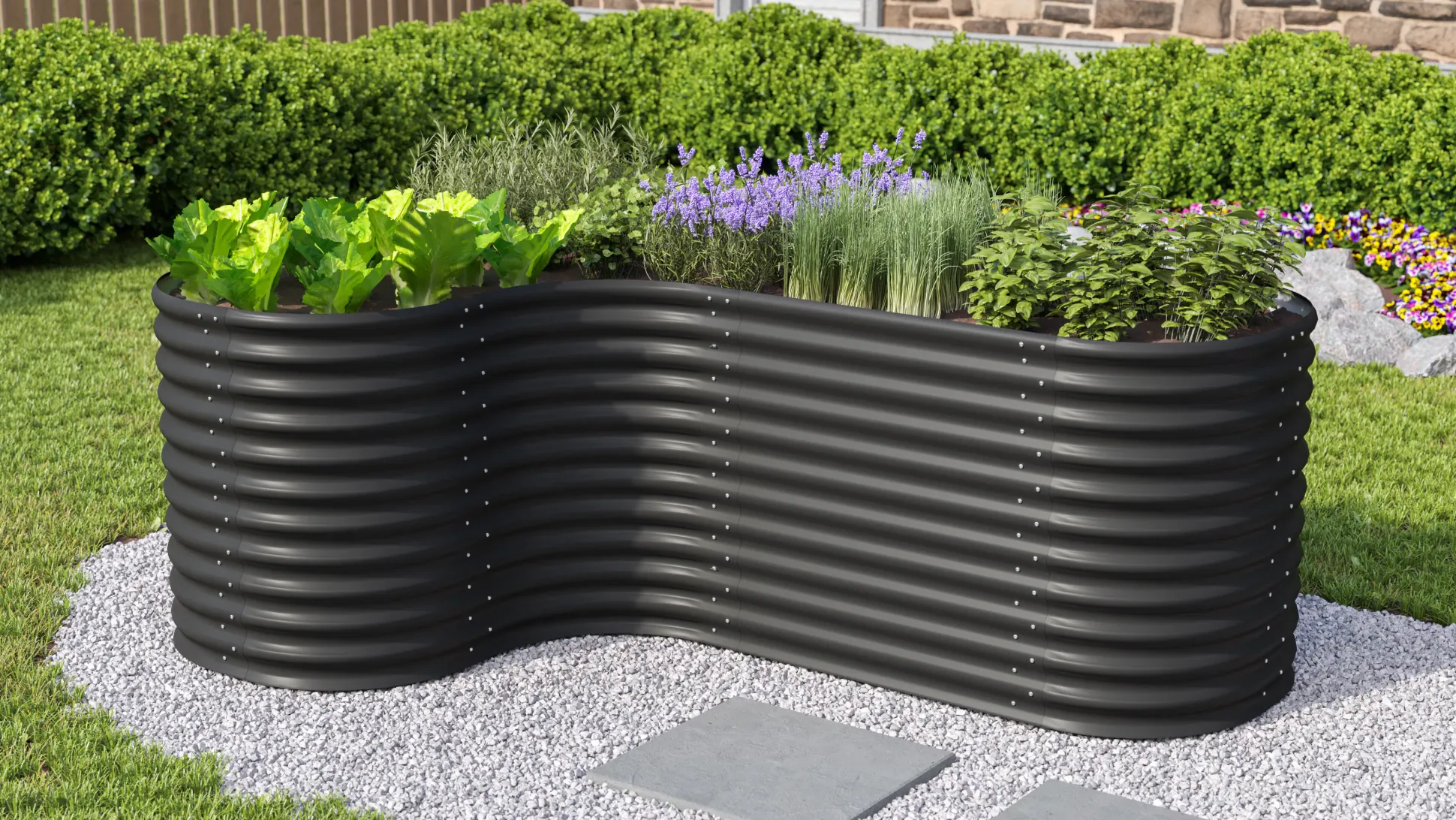 Vitavia Erweiterung Curve zu Hochbeet 858 86 cm schwarz