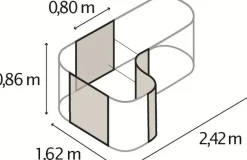 Vitavia Erweiterung Curve zu Hochbeet 858 86 cm aluminium