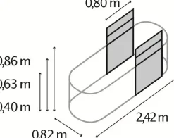 Vitavia Erweiterung Stretched zu Hochbeet 858 80 x 86 cm aluminium