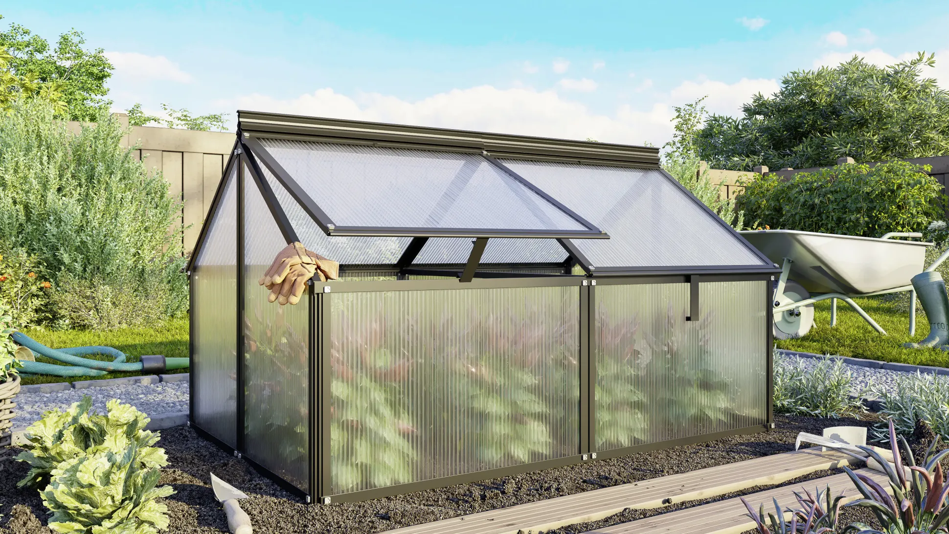 Vitavia Frühbeet Gaia Jumbo HKP 119 x 83 x 72 cm schwarz
