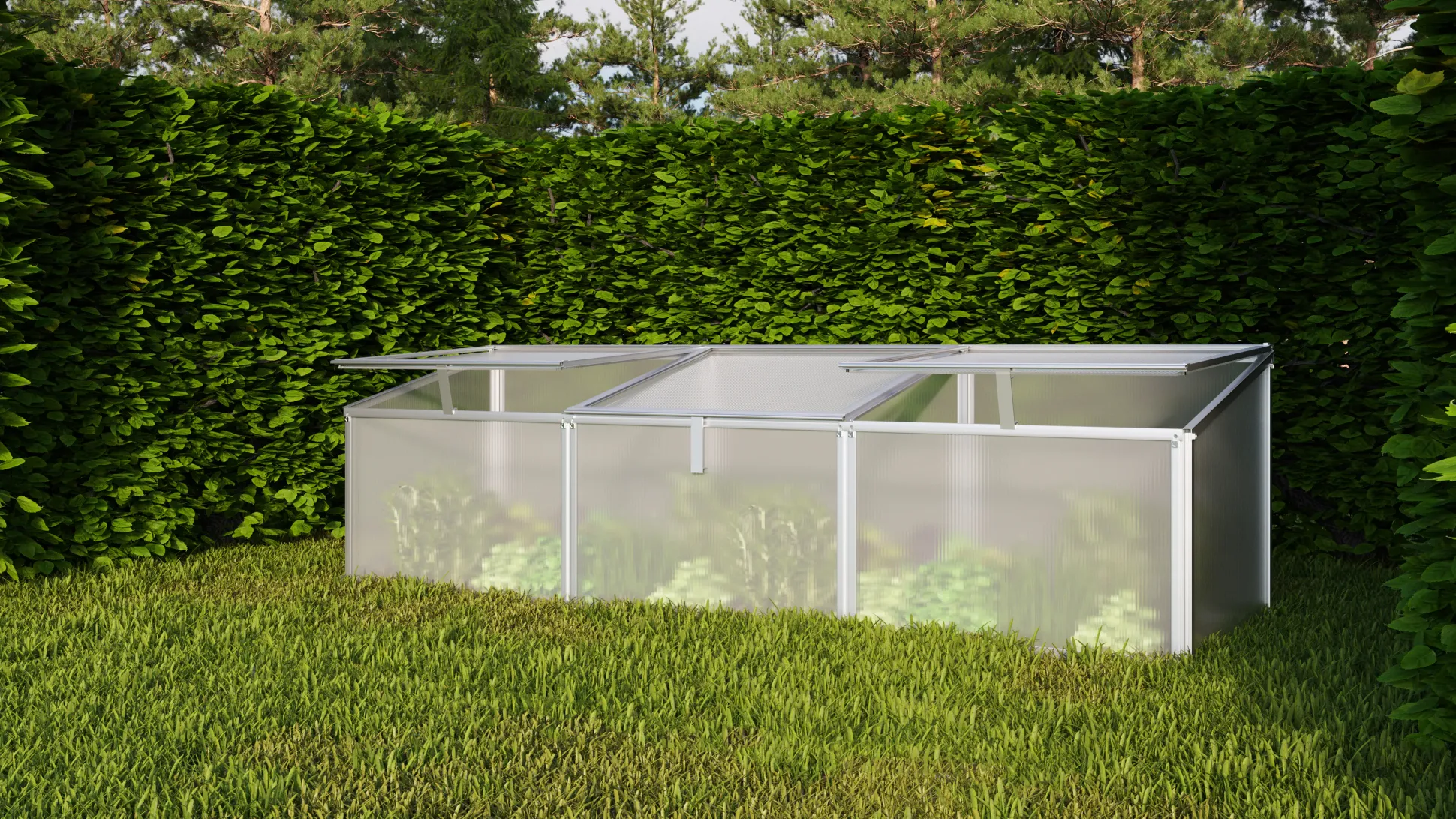Vitavia Frühbeet Gaia 3X 53 x 180 cm inkl. 3 Dachfenstern