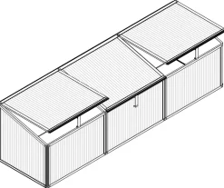 Vitavia Frühbeet Gaia 3X 53 x 180 cm inkl. 3 Dachfenstern