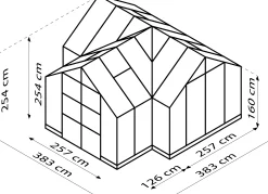 Vitavia Gewächshaus Campus Alu 3,83 x 3,83 x 2,54 m