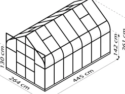 Vitavia Gewächshaus Dione 11500 264 x 445 cm 3 mm ESG