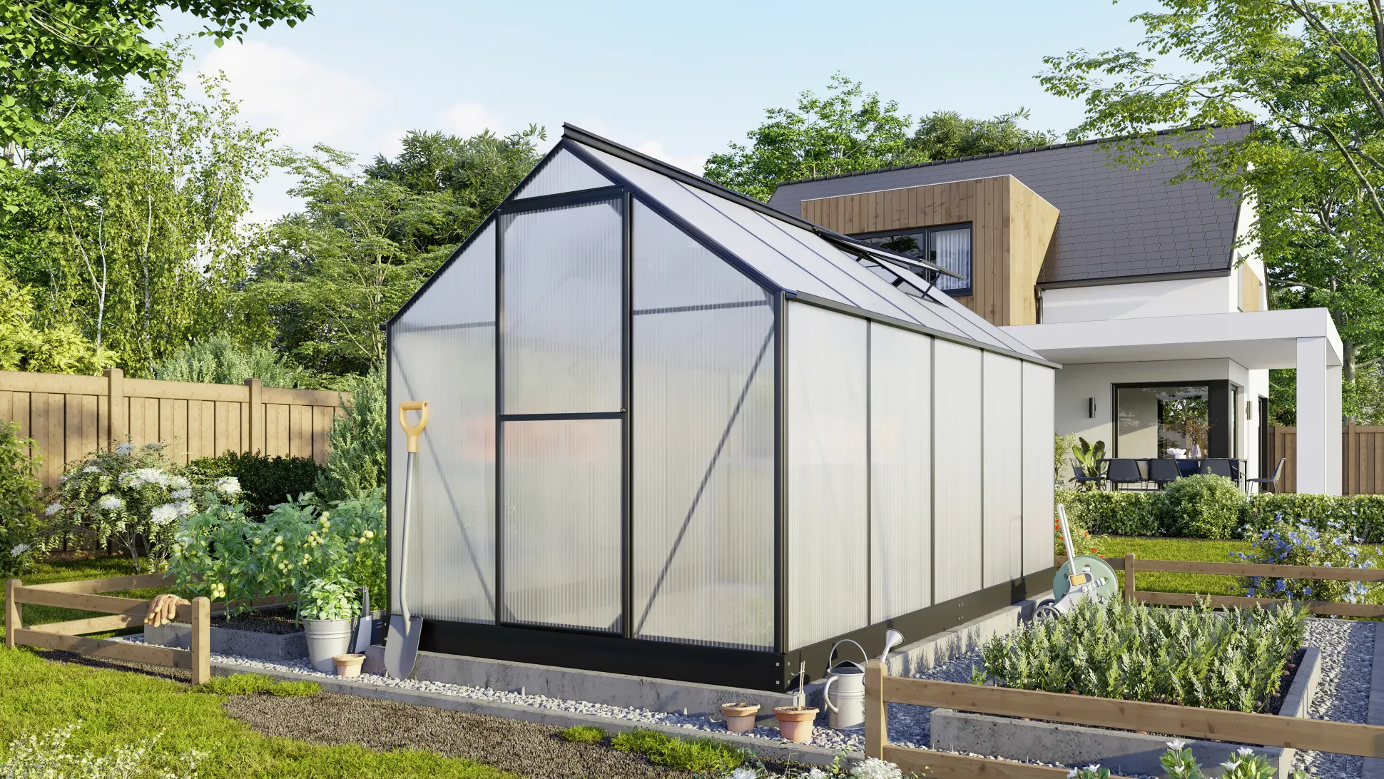 Vitavia Gewächshaus Eos 7500 HKP 4 mm schwarz 377 x 197 cm